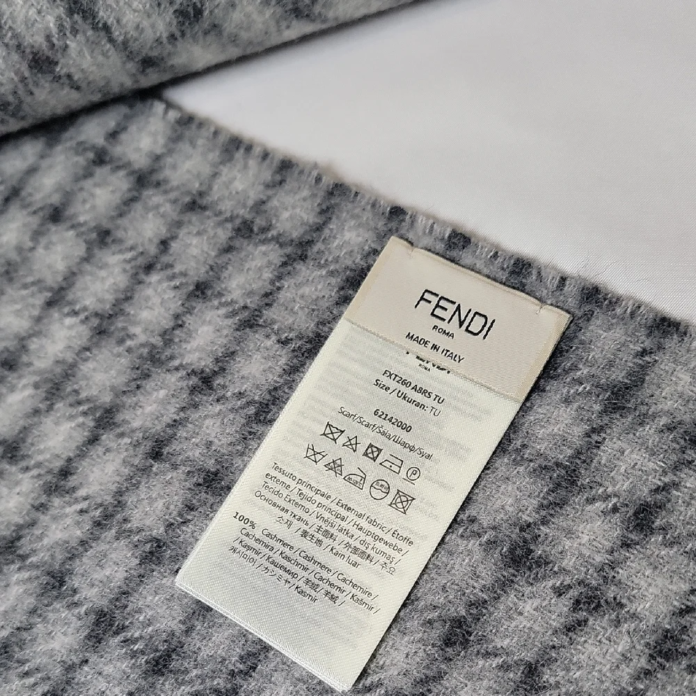 Fendi Men's Charcoal and Light Gray Scarf